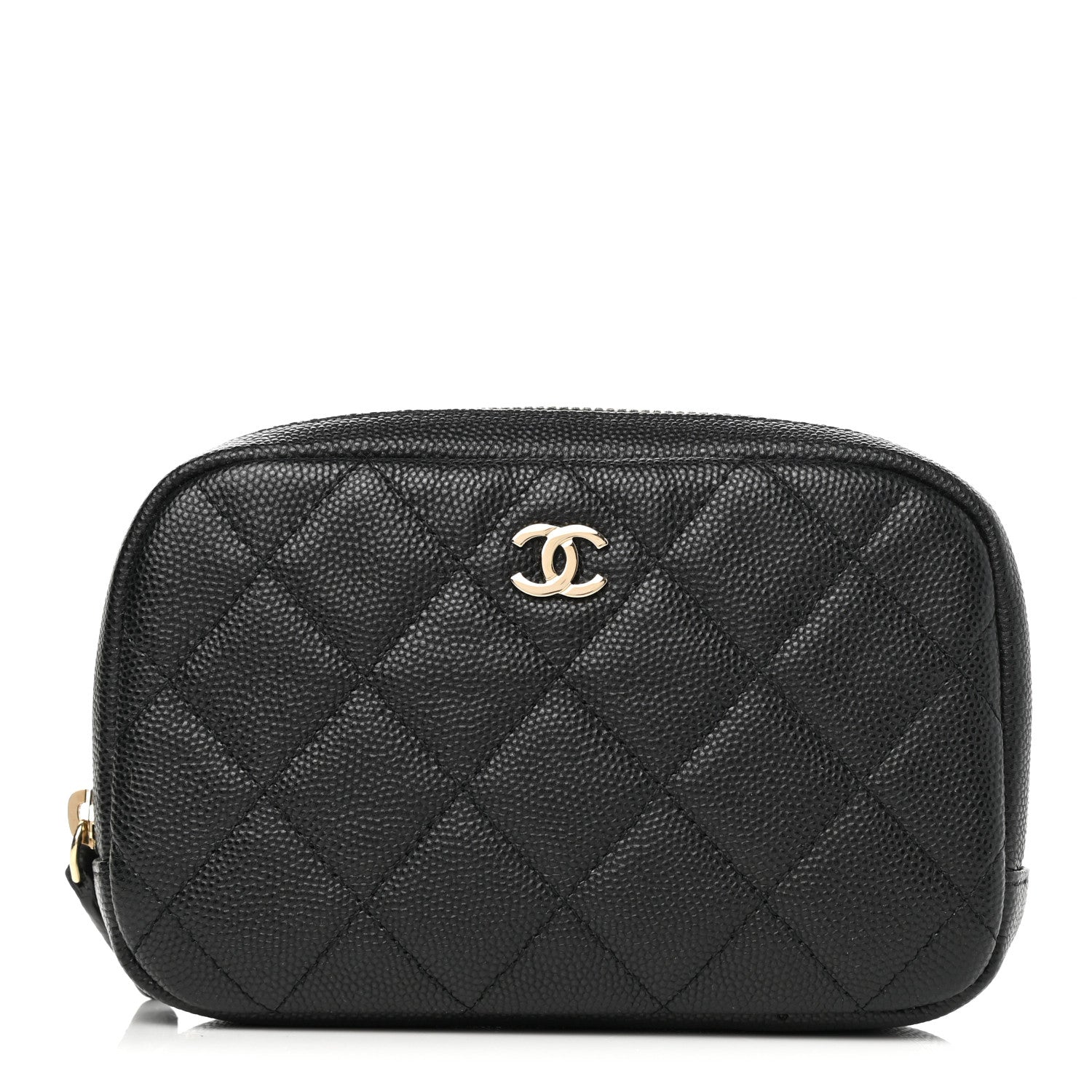 Chanel Caviar Quilted Small Curvy Pouch Cosmetic Case Black 1 of 7