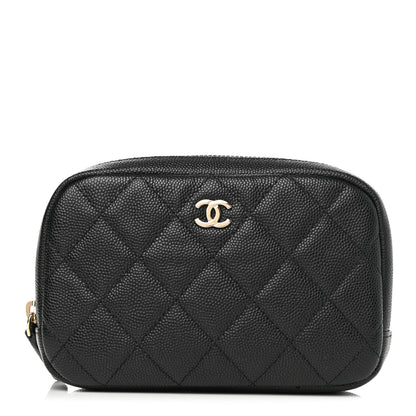 Chanel Caviar Quilted Small Curvy Pouch Cosmetic Case Black 1 of 7