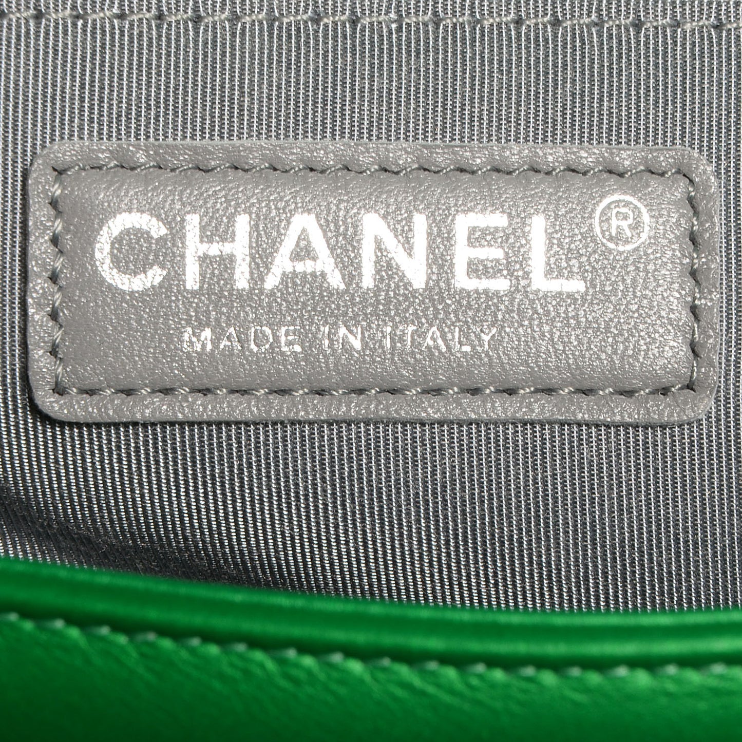 Metallic Calfskin Quilted Large Boy Flap Green