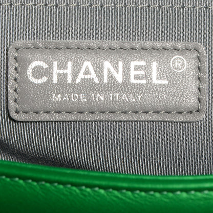 Chanel Metallic Calfskin Quilted Large Boy Flap Green 7 of 7