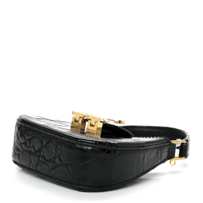 Alexander Wang Crocodile Embossed Calfskin Micro Legacy Hobo Black 9 of 12