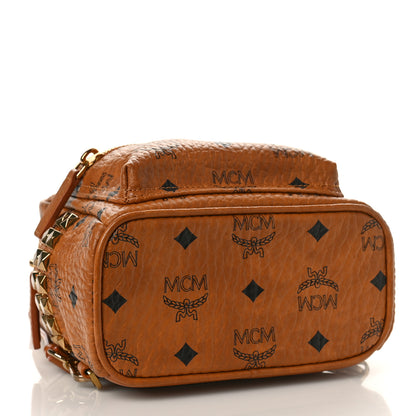 MCM Visetos Side Stud X-Mini Stark Bebe Boo Backpack Cognac 4 of 8