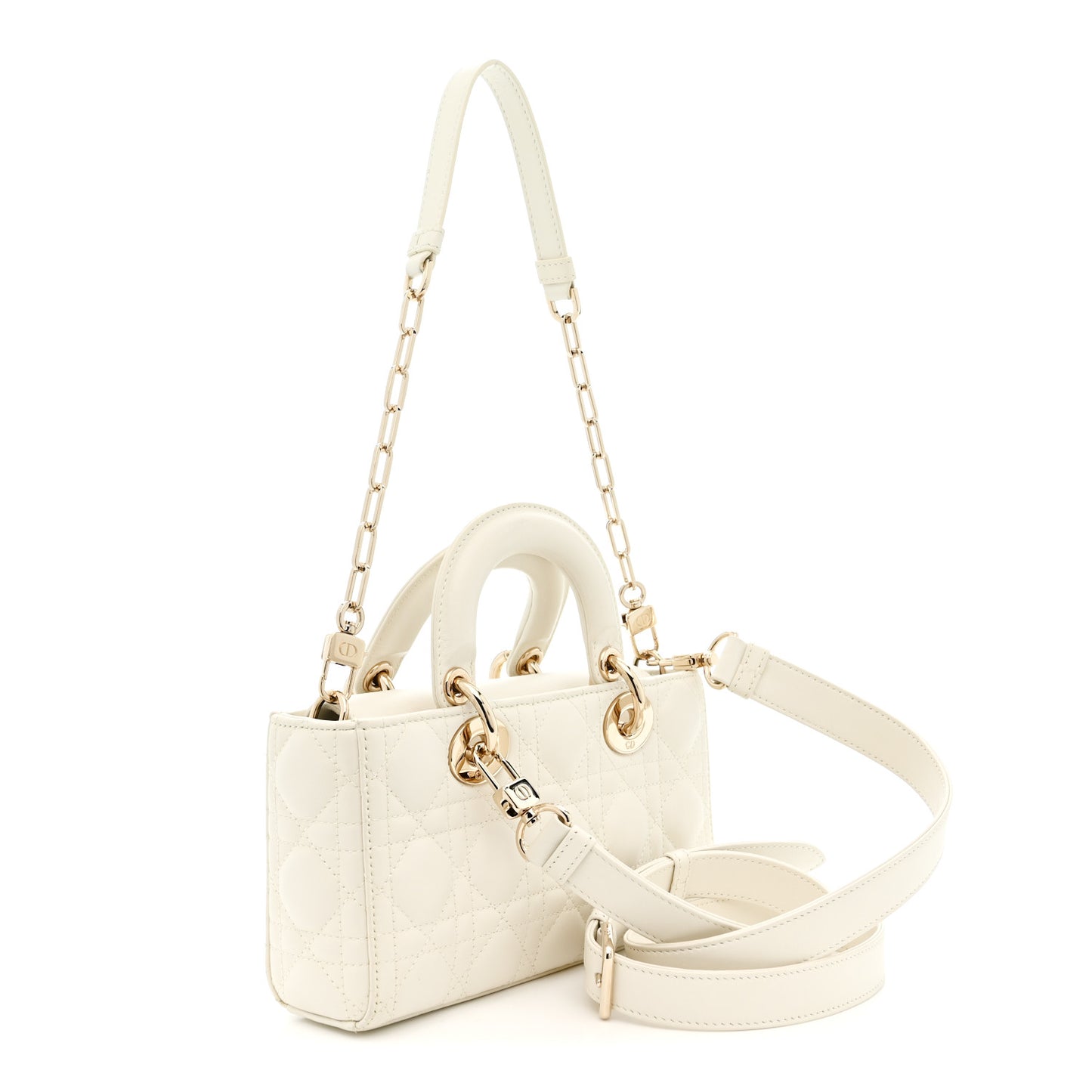 Lambskin Cannage Small Lady D-Joy Latte