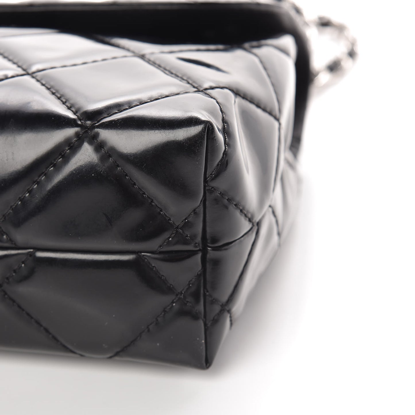 Vinyl Quilted In the Business Flap Bag Black