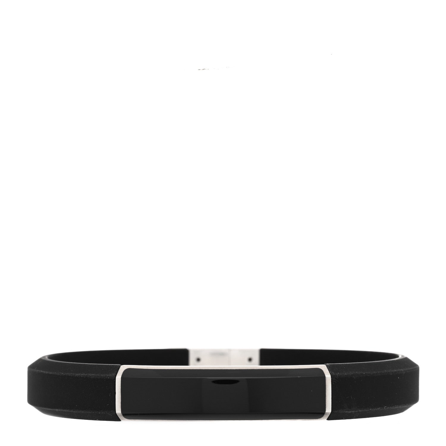 David Yurman Sterling Silver Rubber Black Onyx Streamline ID Bracelet Black 1 of 3