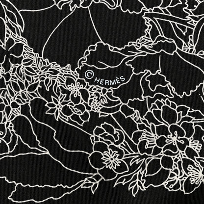 Hermes Silk Robe Legere Scarf 90 Black White 5 of 8