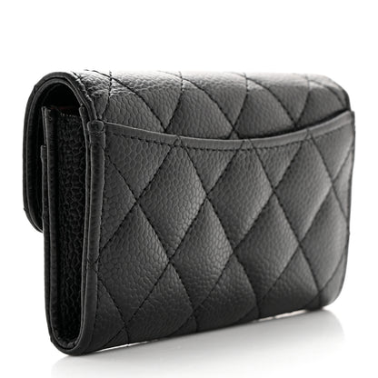 Chanel Caviar Quilted Flap Card Holder Wallet Black 3 of 9