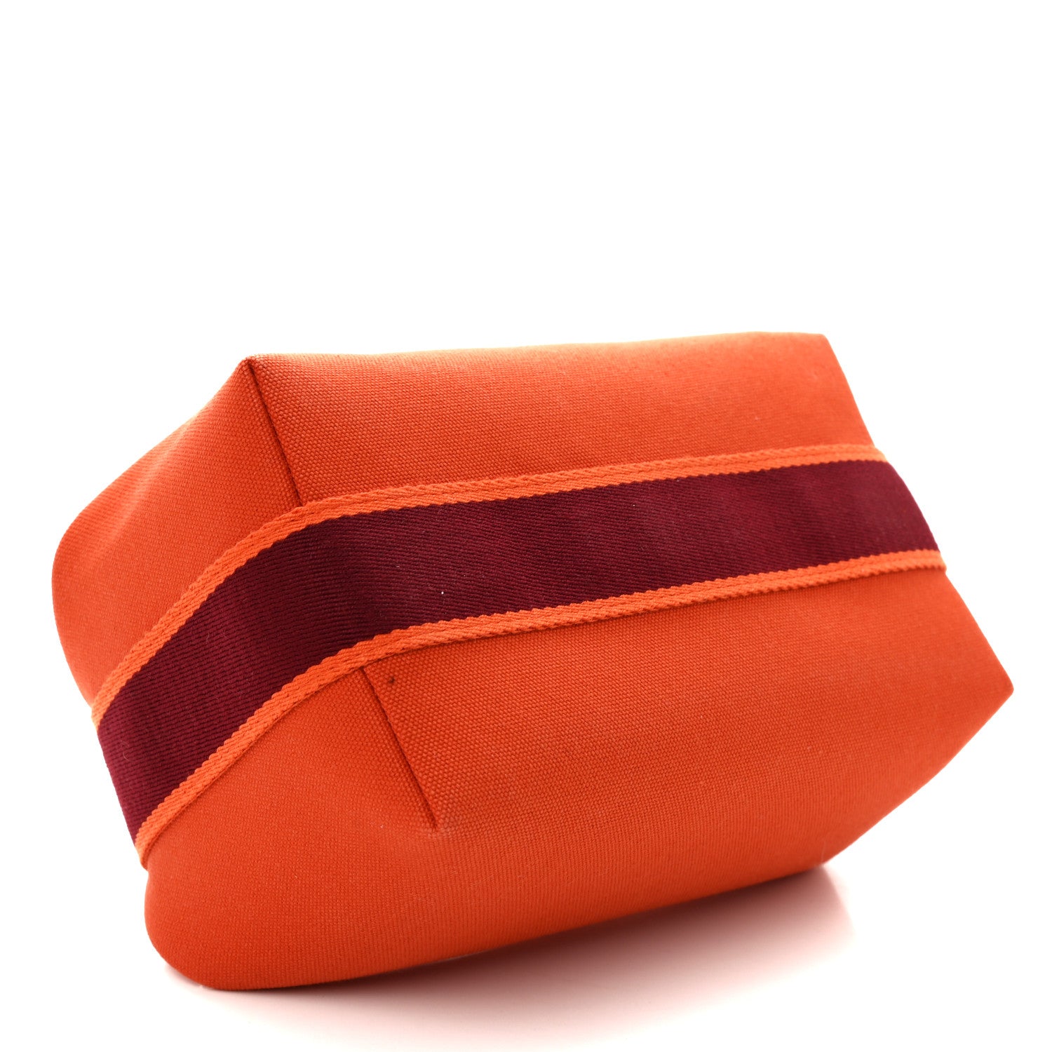 Hermes Canvas Small Bride-A-Brac Pouch Orange Burgundy 4 of 8