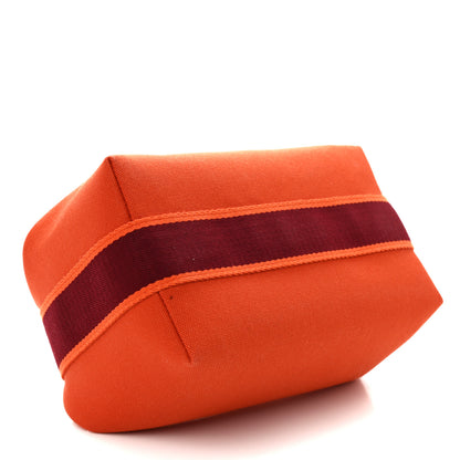 Hermes Canvas Small Bride-A-Brac Pouch Orange Burgundy 4 of 8