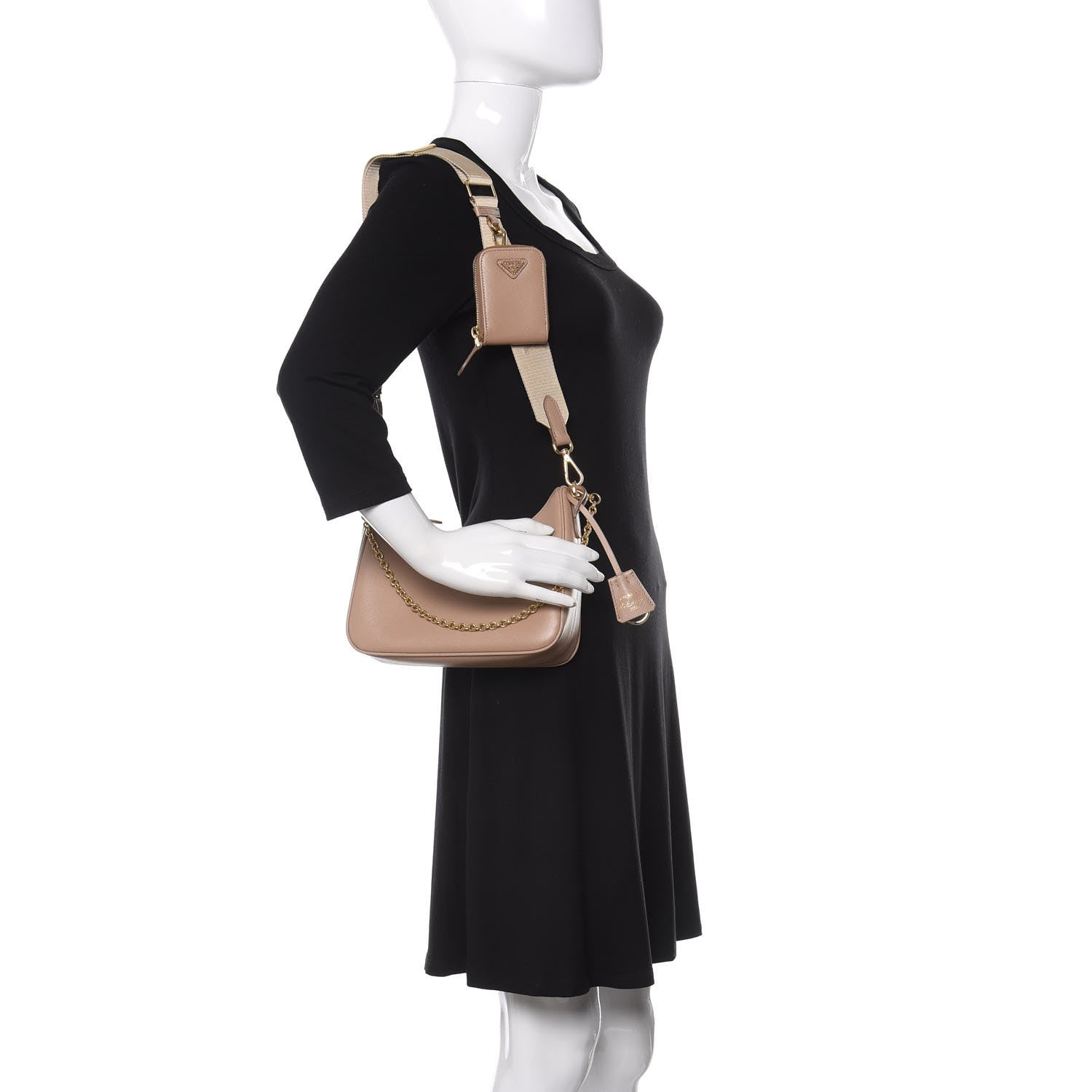 Prada Saffiano Re-Edition 2005 Shoulder Bag Cammeo Beige 2 of 10
