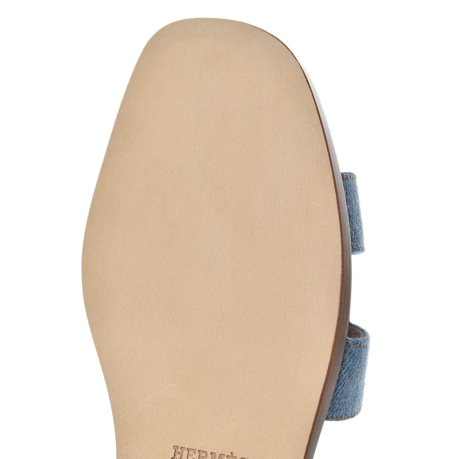 Hermes Denim Canvas Oran Sandals 37.5 Bleu Clair 11 of 13