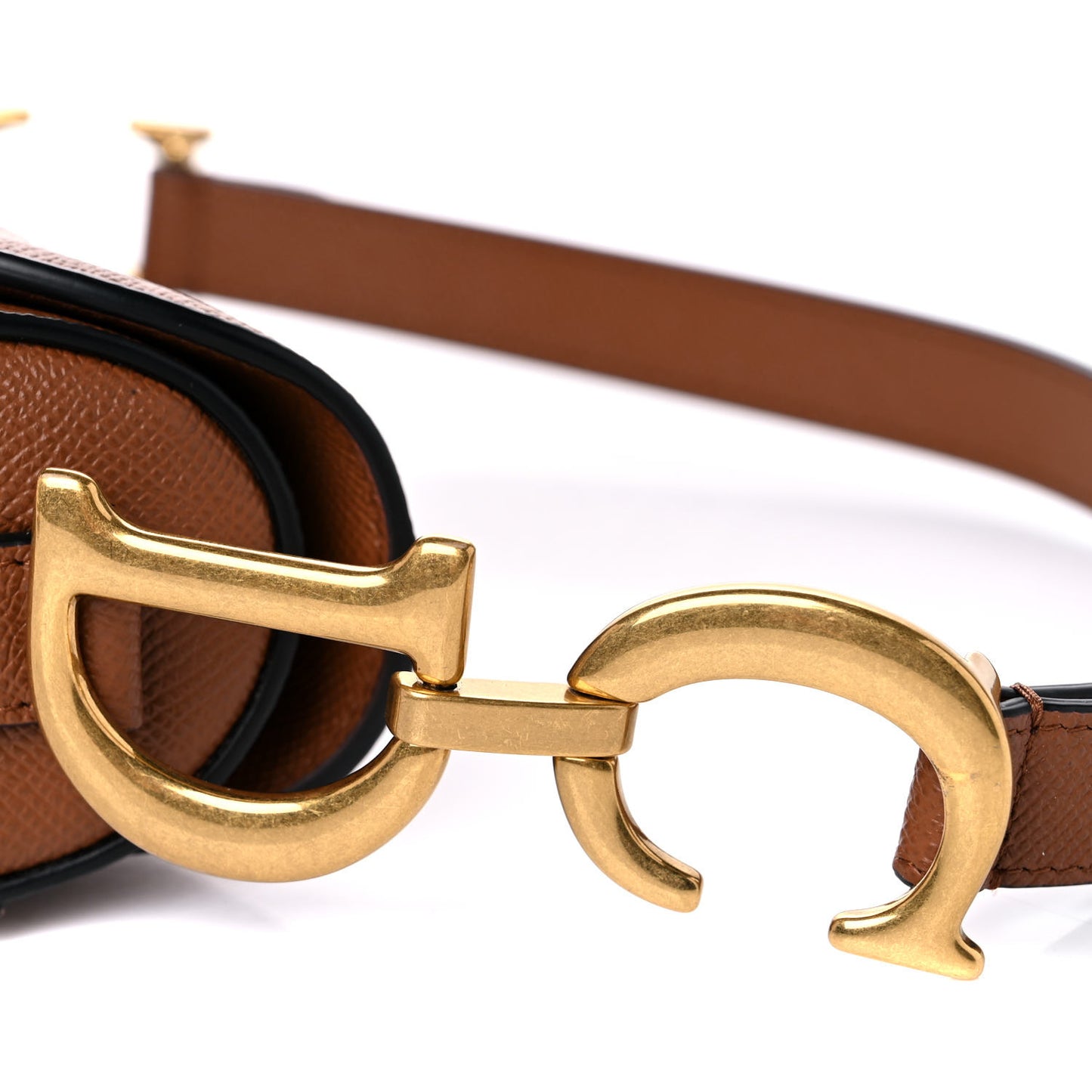 Grained Calfskin Saddle Bag Camello