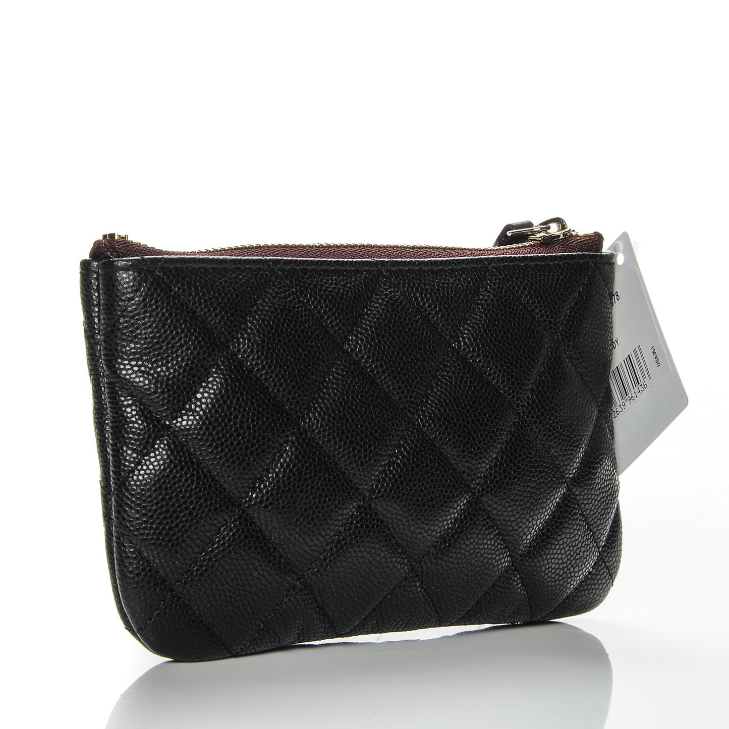 Caviar Quilted Small Cosmetic Case Black