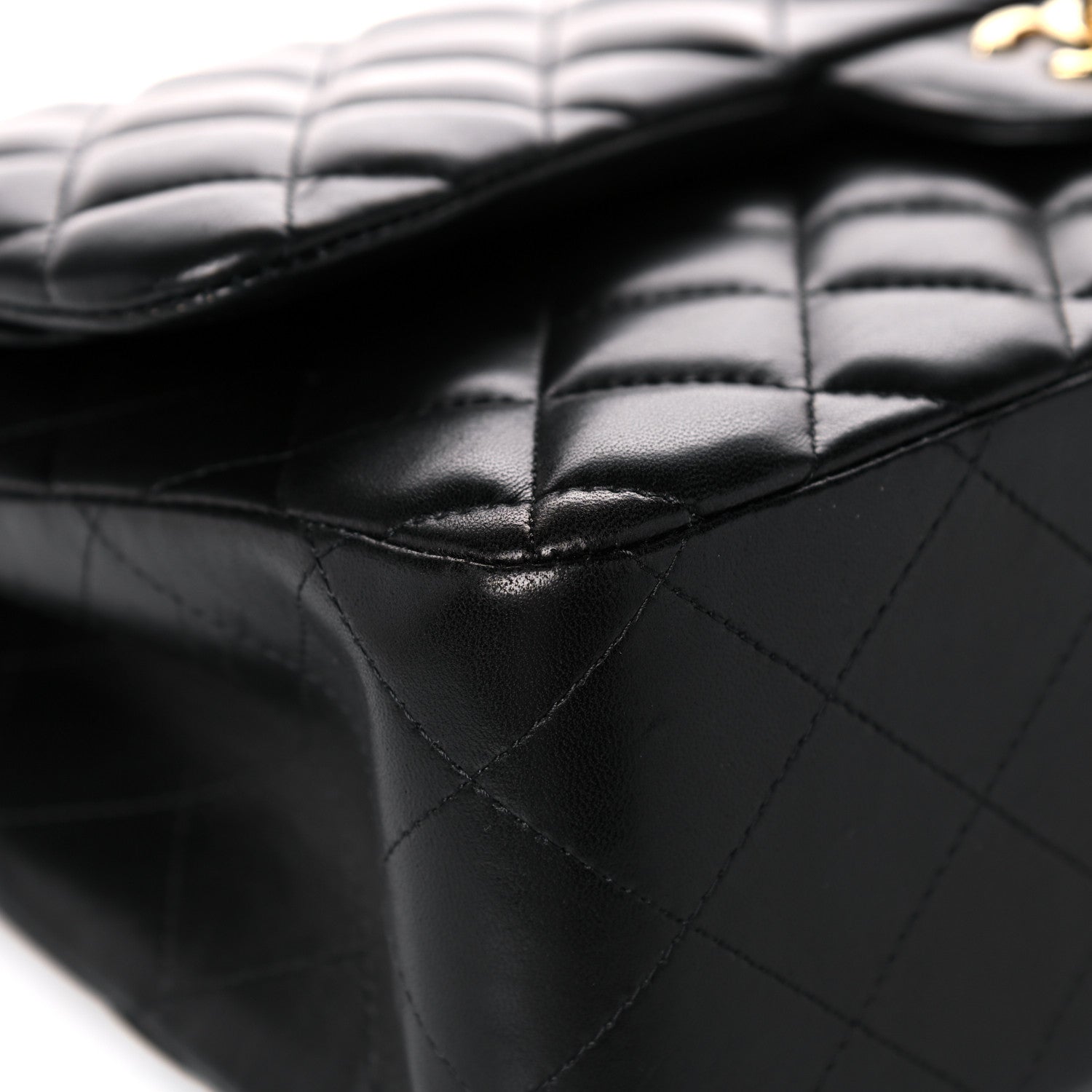 Chanel Lambskin Quilted Jumbo Double Flap Black 11 of 20