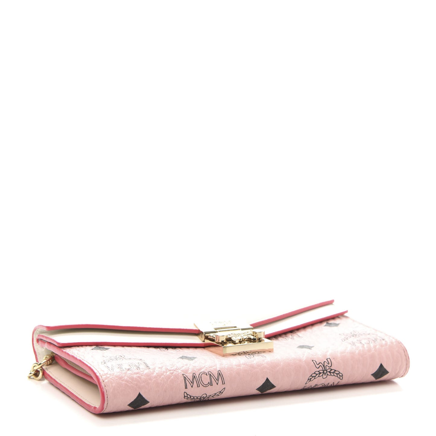 Calfskin Visetos Monogram Patricia Color Block Wallet On Chain Pink Tint