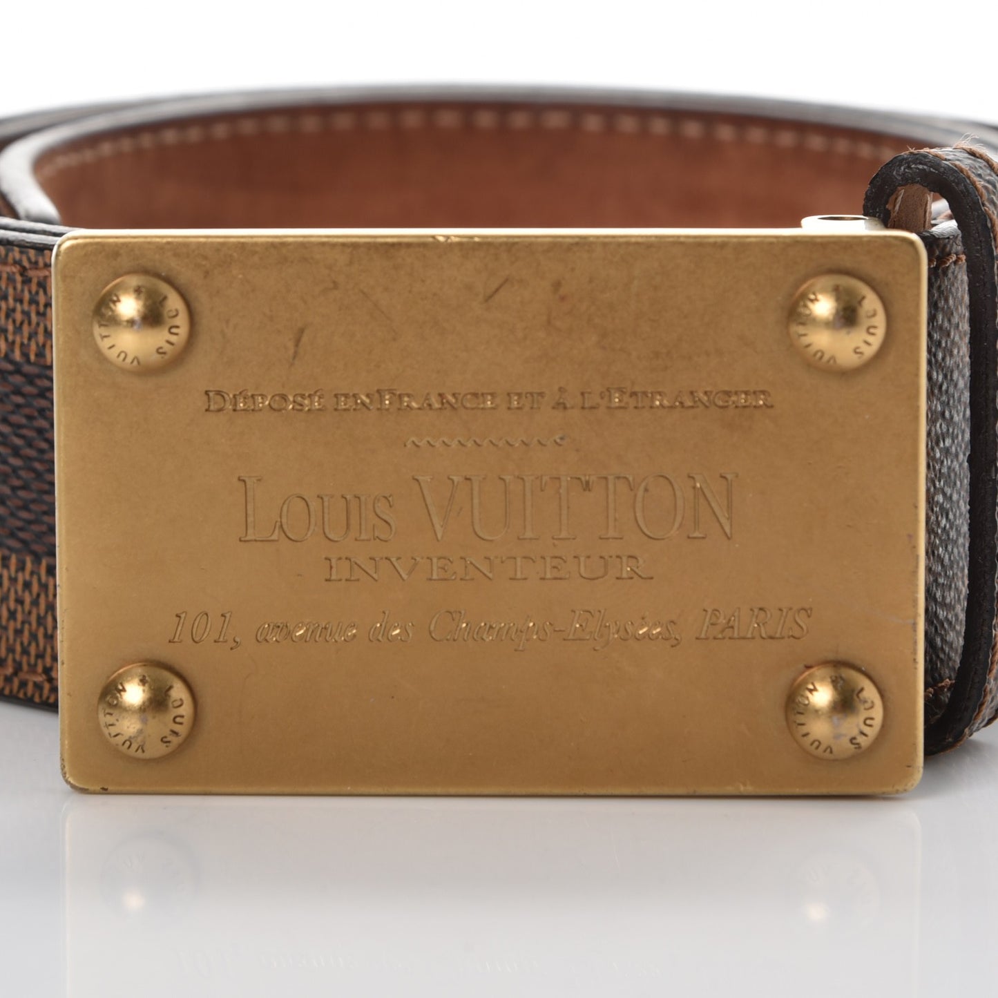 Damier Ebene Inventeur Belt 90 36