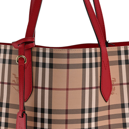 Burberry Haymarket Check Medium Reversible Tote Poppy Red 7 of 21
