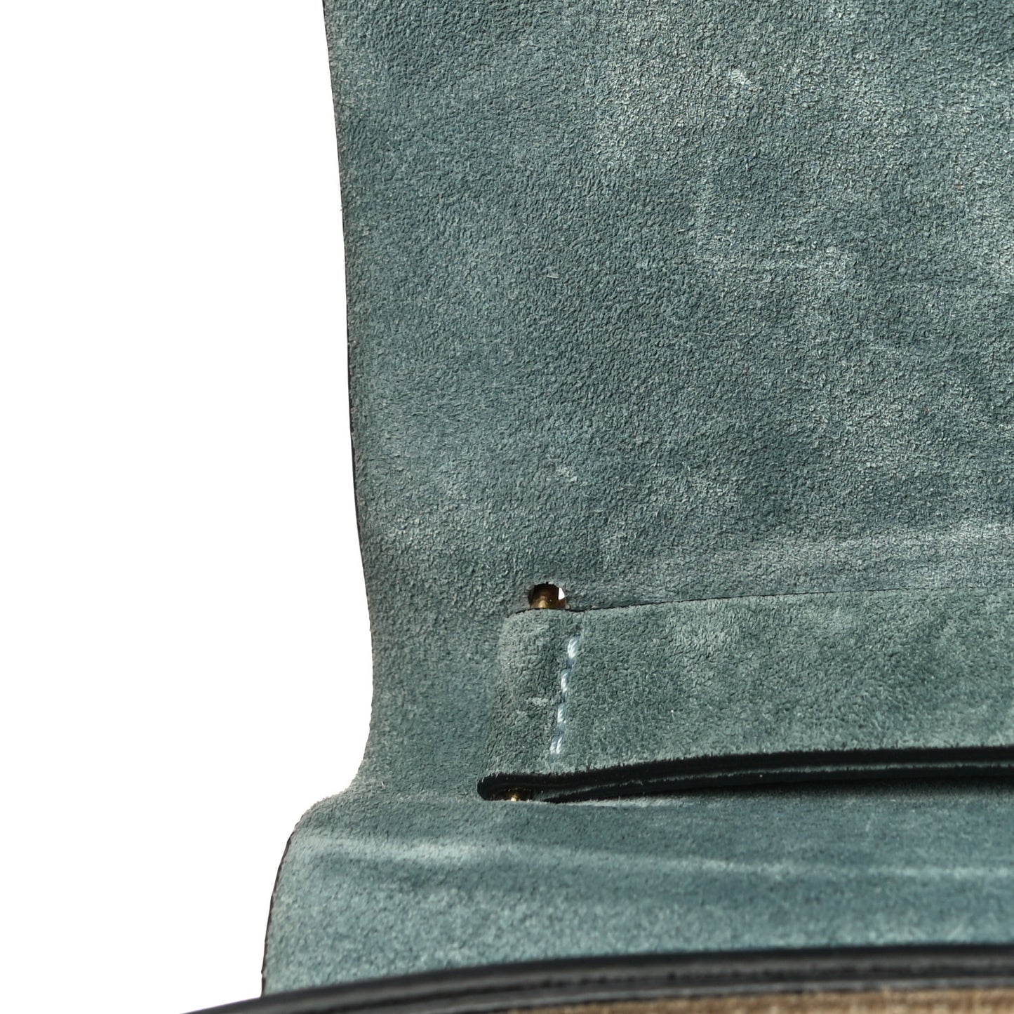 Suede Smooth Calfskin Drew Shoulder Bag Cloudy Blue