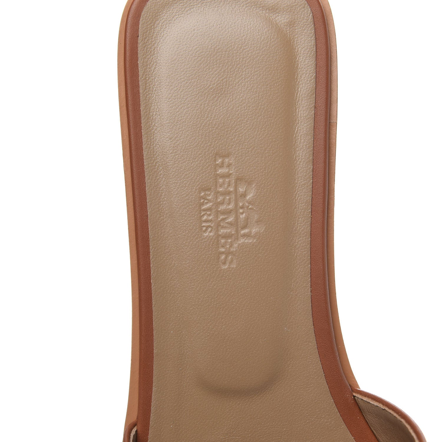 Hermes Box Calfskin Oran Sandals 37.5 Gold 7 of 9