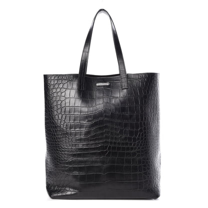 Saint Laurent Croc Calfskin Embossed Bold Shopper Tote Black 1 of 8