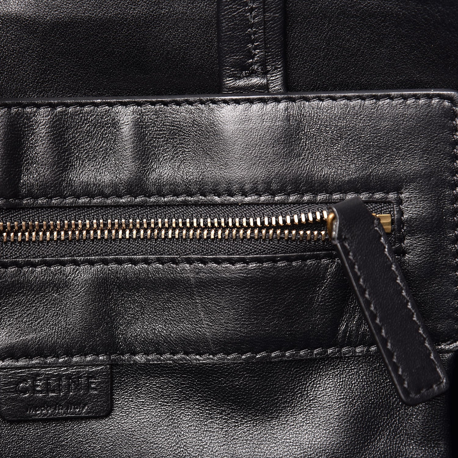 Celine Lambskin Crocodile Embossed Vertical Cabas Black 11 of 14