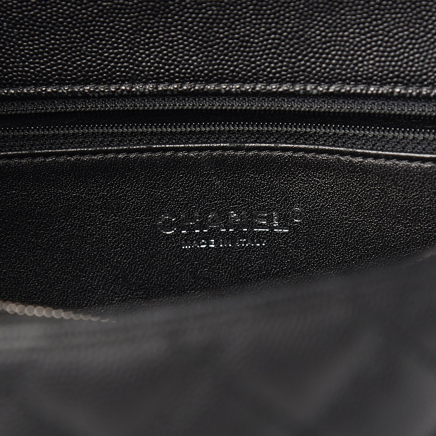 Caviar Lizard Quilted Large Coco Handle Flap Black