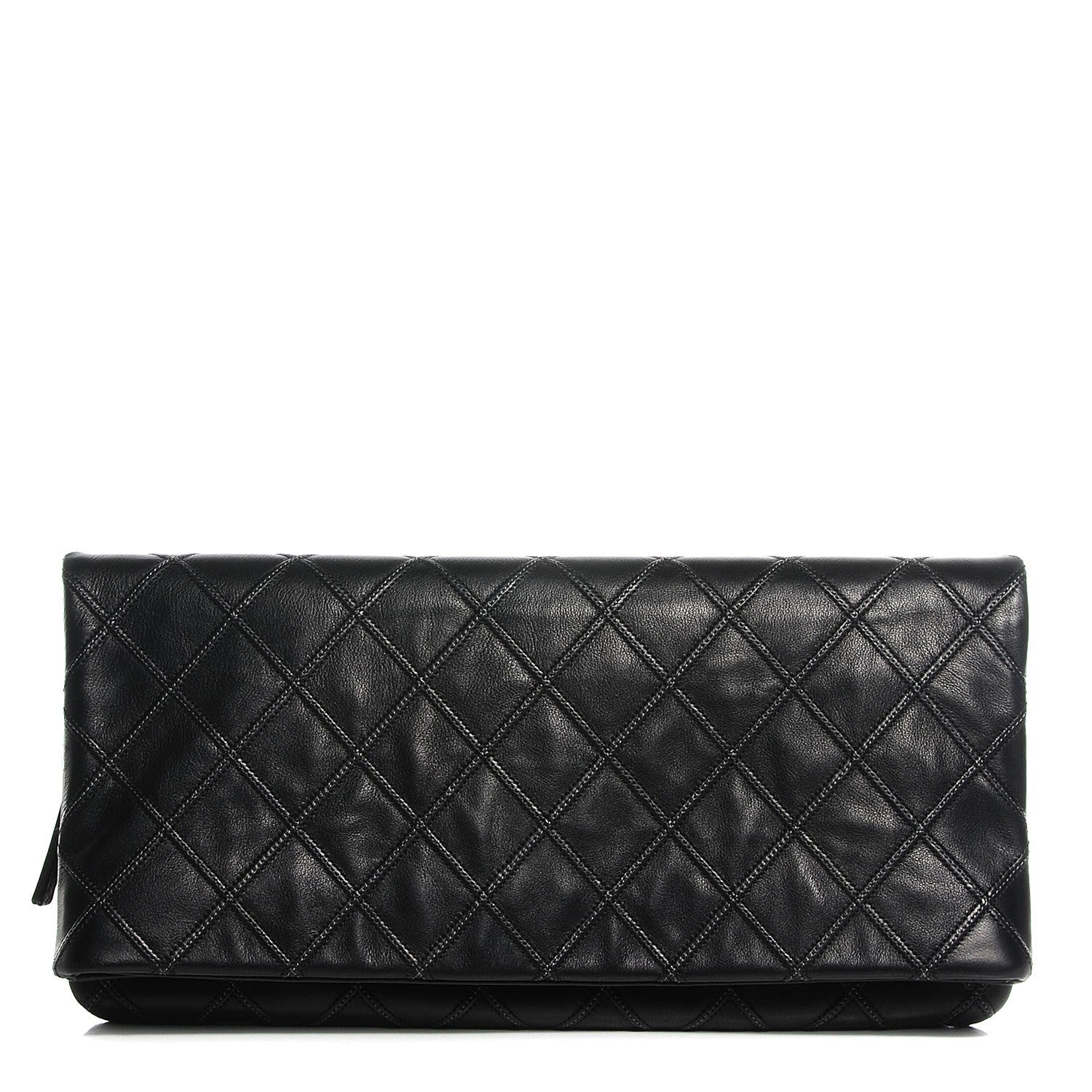 Chanel Calfskin Stitched Thin City Clutch Black 1 of 9