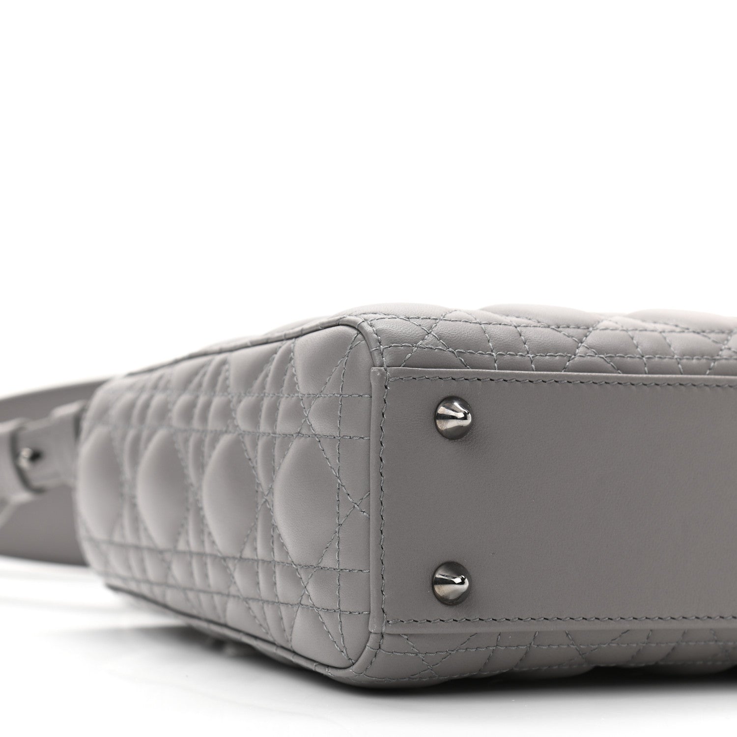 Christian Dior Lambskin Cannage Small My ABCDior Lady Dior Grey 8 of 11