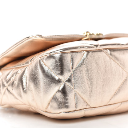 Chanel Metallic Lambskin Quilted Medium Chanel 19 Flap Gold 6 of 10