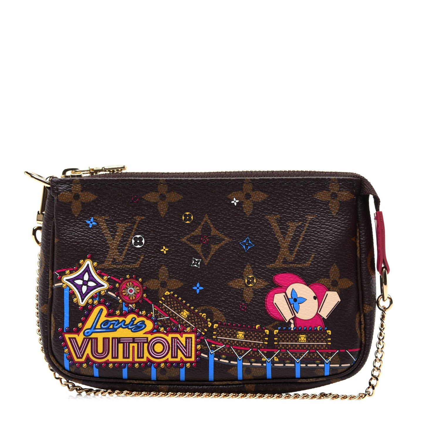 Monogram 2020 Christmas Animation Roller Coaster Mini Pochette Accessories Pivoine