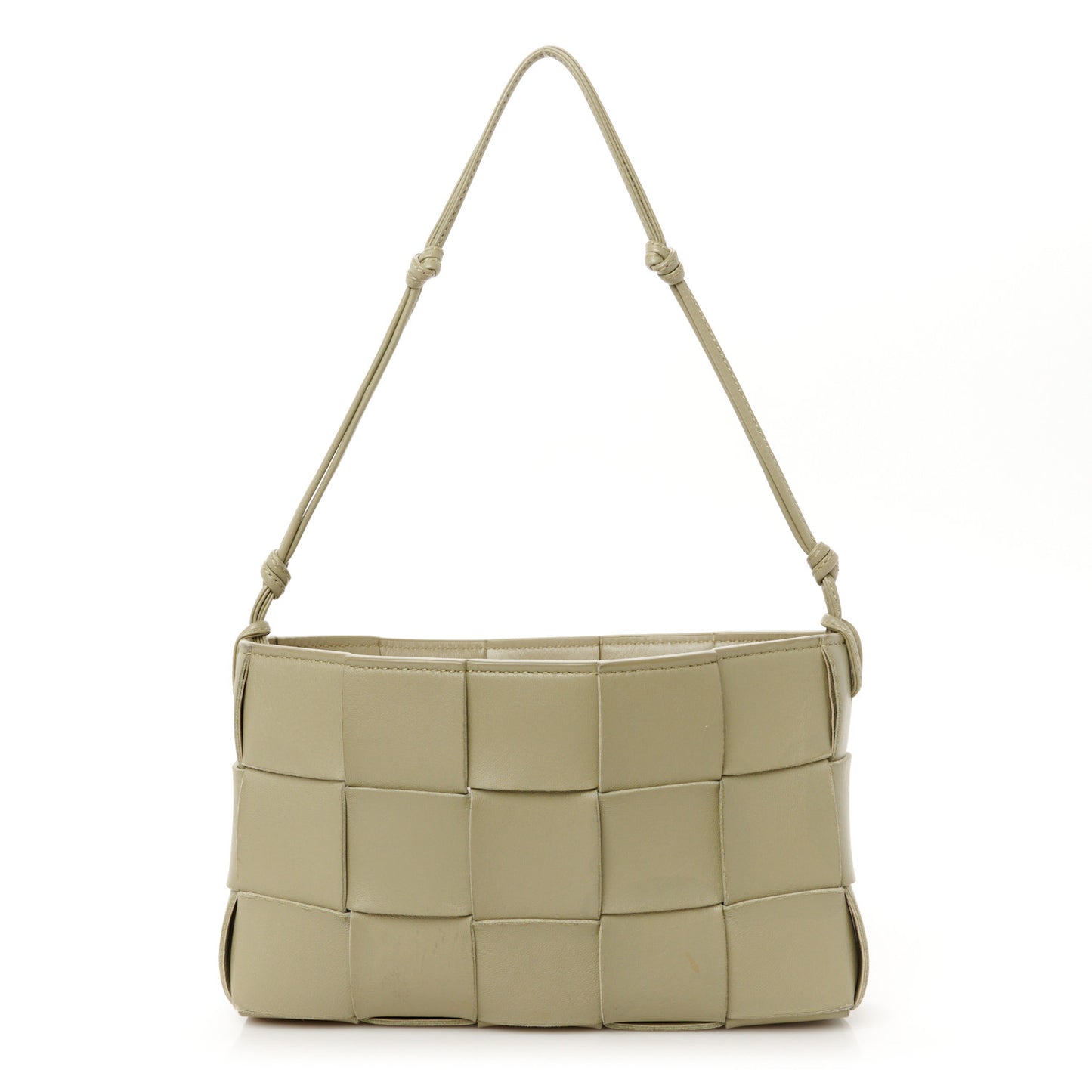 Calfskin Maxi Intrecciato Cassette Pouch On Strap Travertine