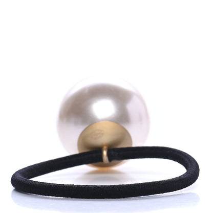 Chanel Pearl CC Hair Tie Black White 3 of 3