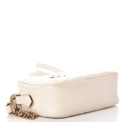Gucci Calfskin Matelasse Mini GG Marmont Chain Shoulder Bag White 4 of 8