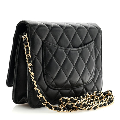 Chanel Lambskin Quilted Wallet On Chain WOC Black 3 of 9