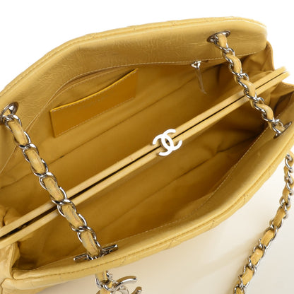Chanel Glazed Calfskin Quilted Medium Just Mademoiselle Yellow 5 of 7