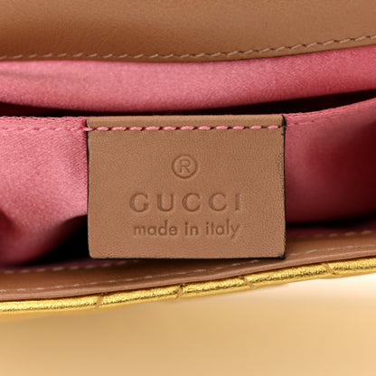 Gucci Metallic Nappa Matelasse Broadway Shoulder Bag Gold 6 of 12