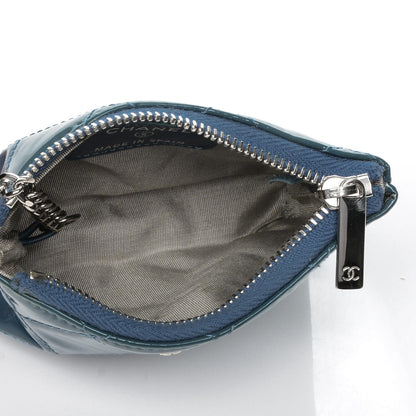 Chanel Patent Quilted Key Holder Case Blue 5 of 7