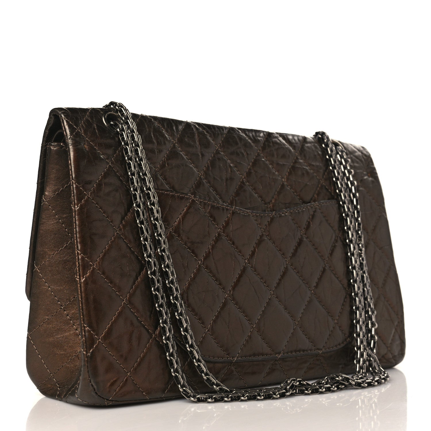 Chanel Metallic Aged Calfskin Quilted 2.55 Reissue 227 Flap Dark Gold 3 of 9