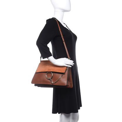 Chloe Suede Calfskin Medium Faye Shoulder Bag Tobacco 2 of 11