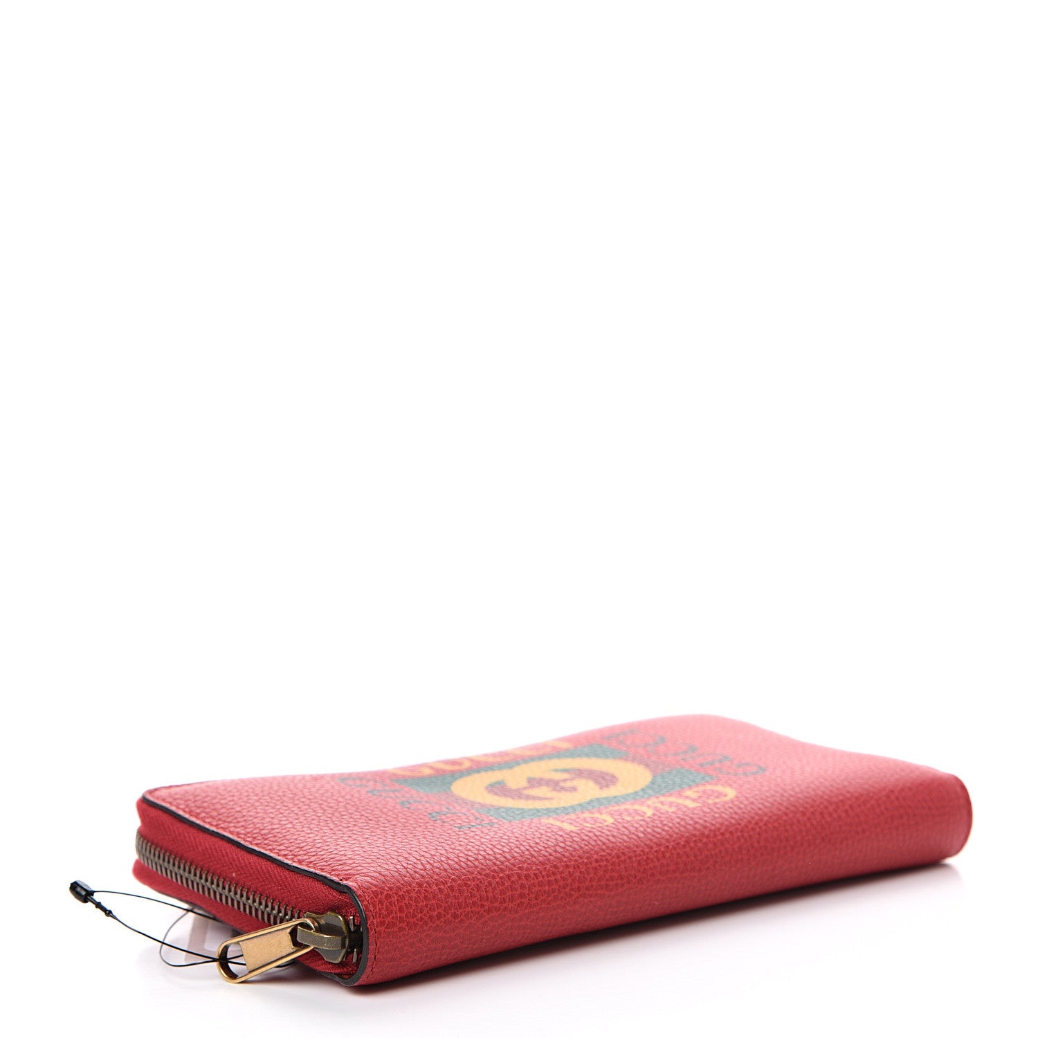 Gucci Cripto Calfskin Interlocking G Logo Zip Around Wallet Hibiscus Red Giallo Black Green Red 3 of 6