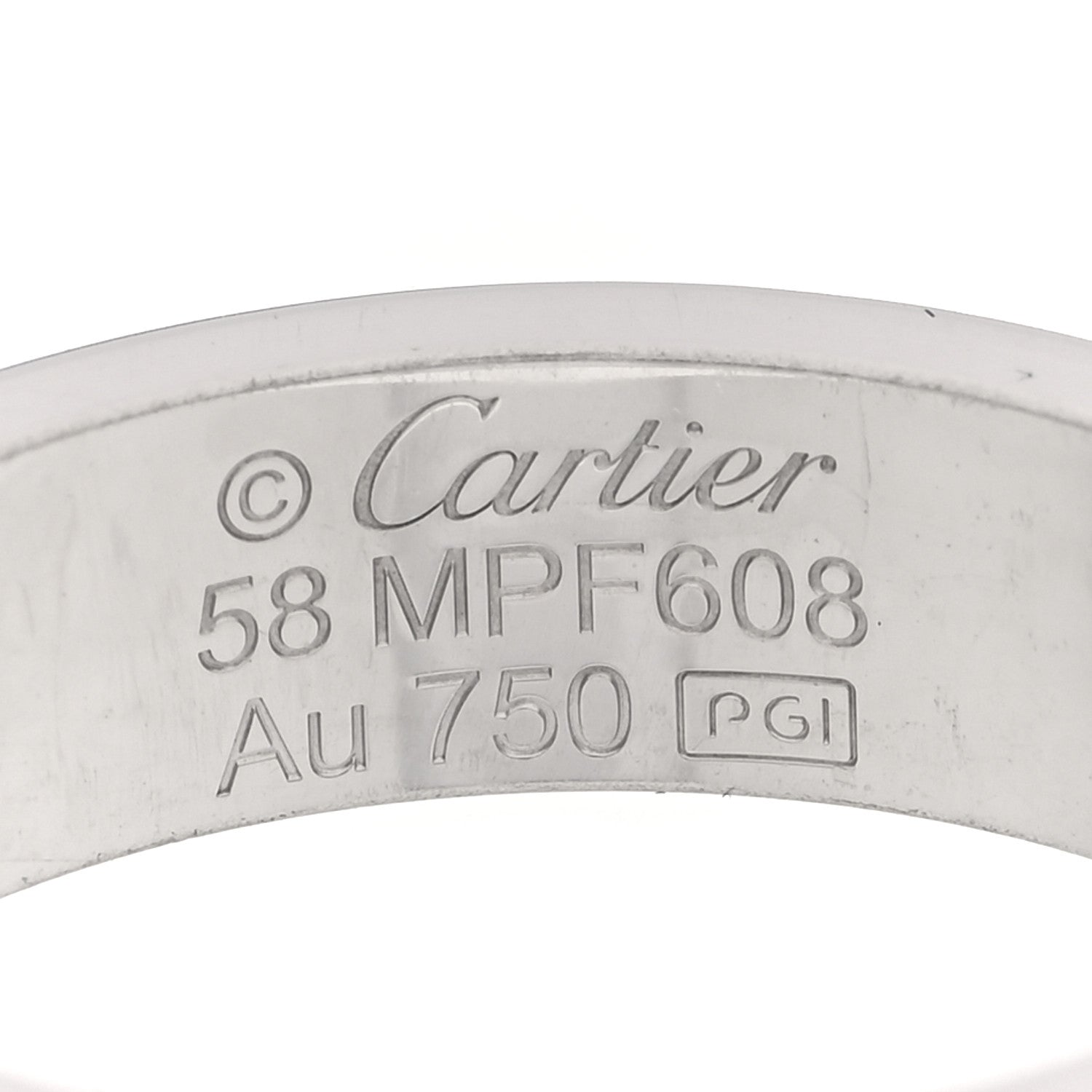 Cartier 18K White Gold 3 Diamond 5.5mm LOVE Ring 58 8.5 4 of 5