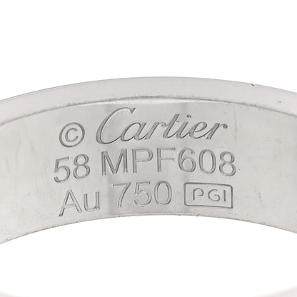 Cartier 18K White Gold 3 Diamond 5.5mm LOVE Ring 58 8.5 4 of 5