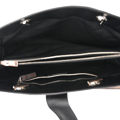 Saint Laurent Smooth Calfskin Matelasse Chevron Large Monogram Shopping Bag Black 5 of 16