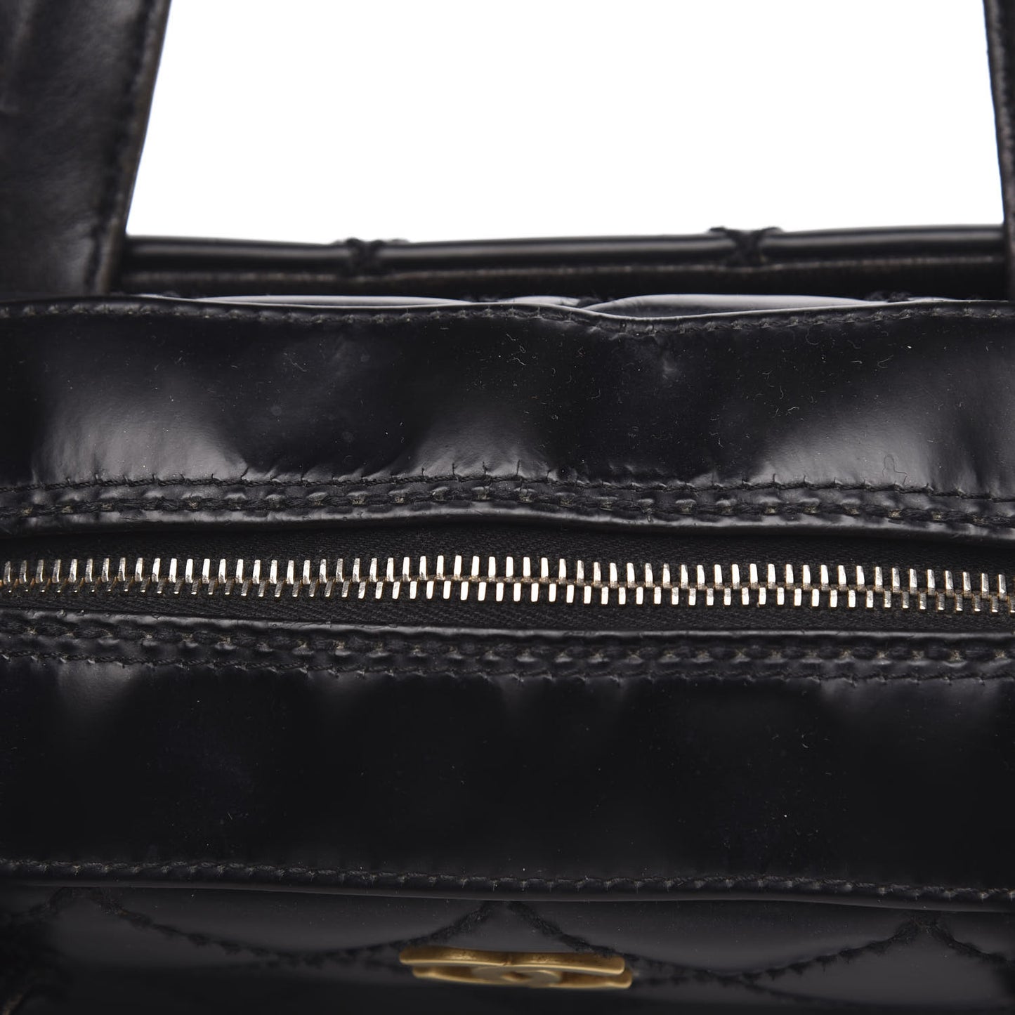 Calfskin Stitch Surpique Bowler Black