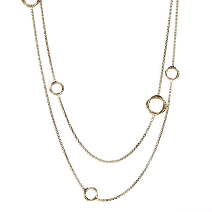 David Yurman 18K Yellow Gold Infinity Station Necklace 1 of 8