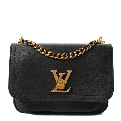 Louis Vuitton Grained Calfskin Lockme Chain Bag PM Black 1 of 10