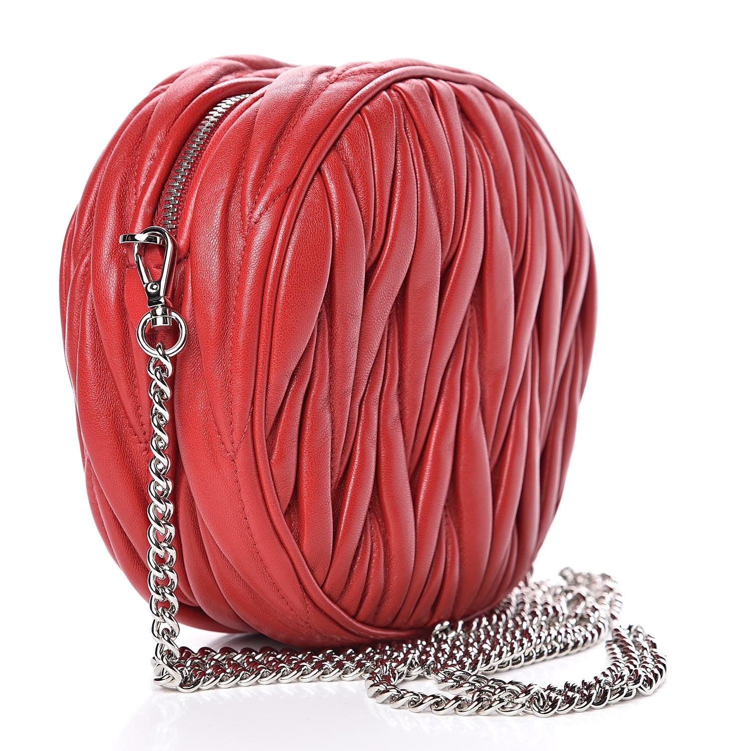 Miu Miu Nappa Matelasse Round Crossbody Fuoco 3 of 8