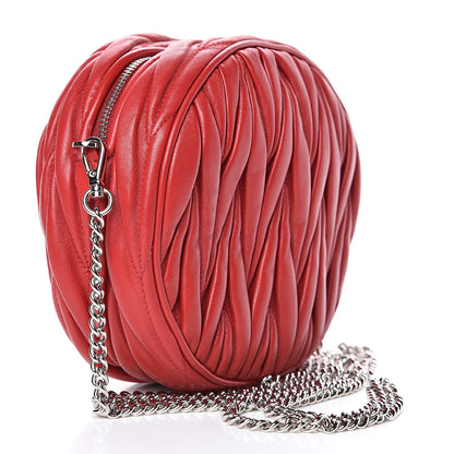 Miu Miu Nappa Matelasse Round Crossbody Fuoco 3 of 8