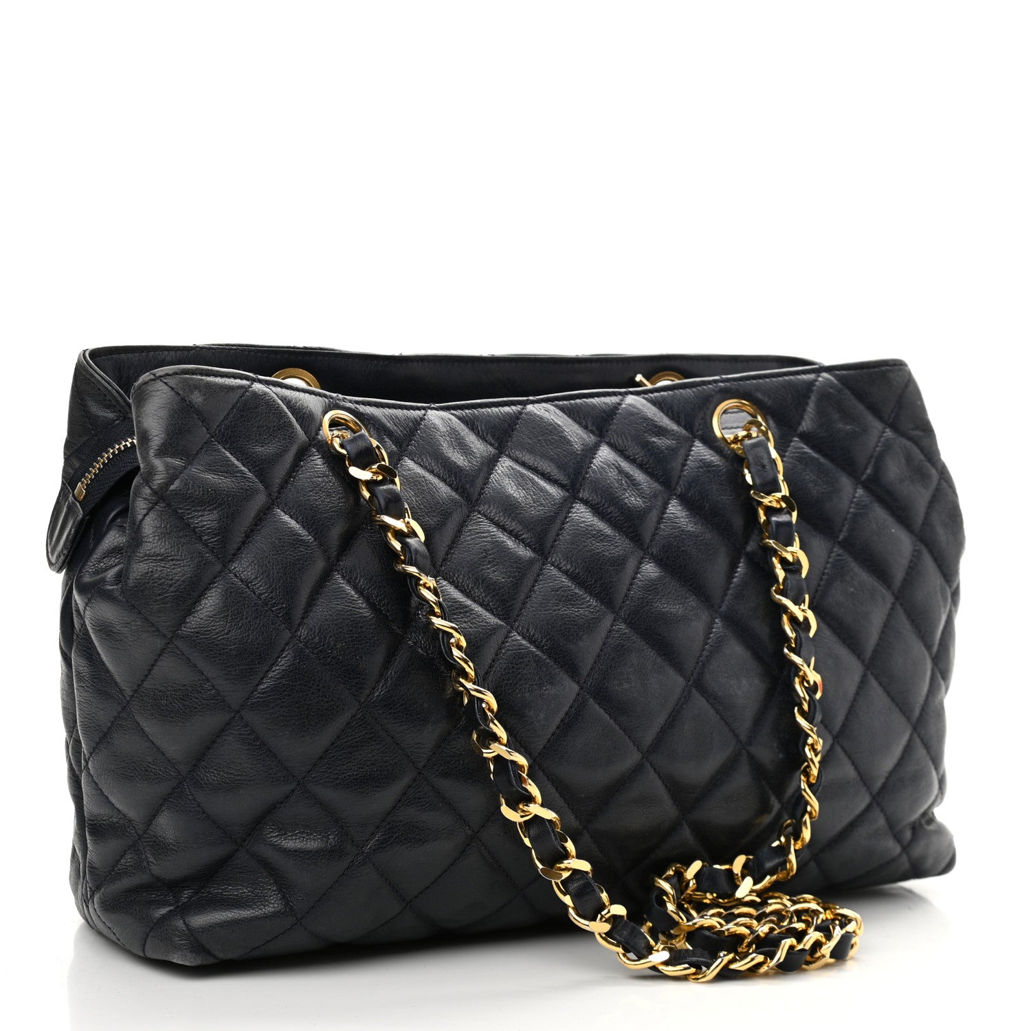 Chanel Lambskin Quilted Tote Navy 3 of 10