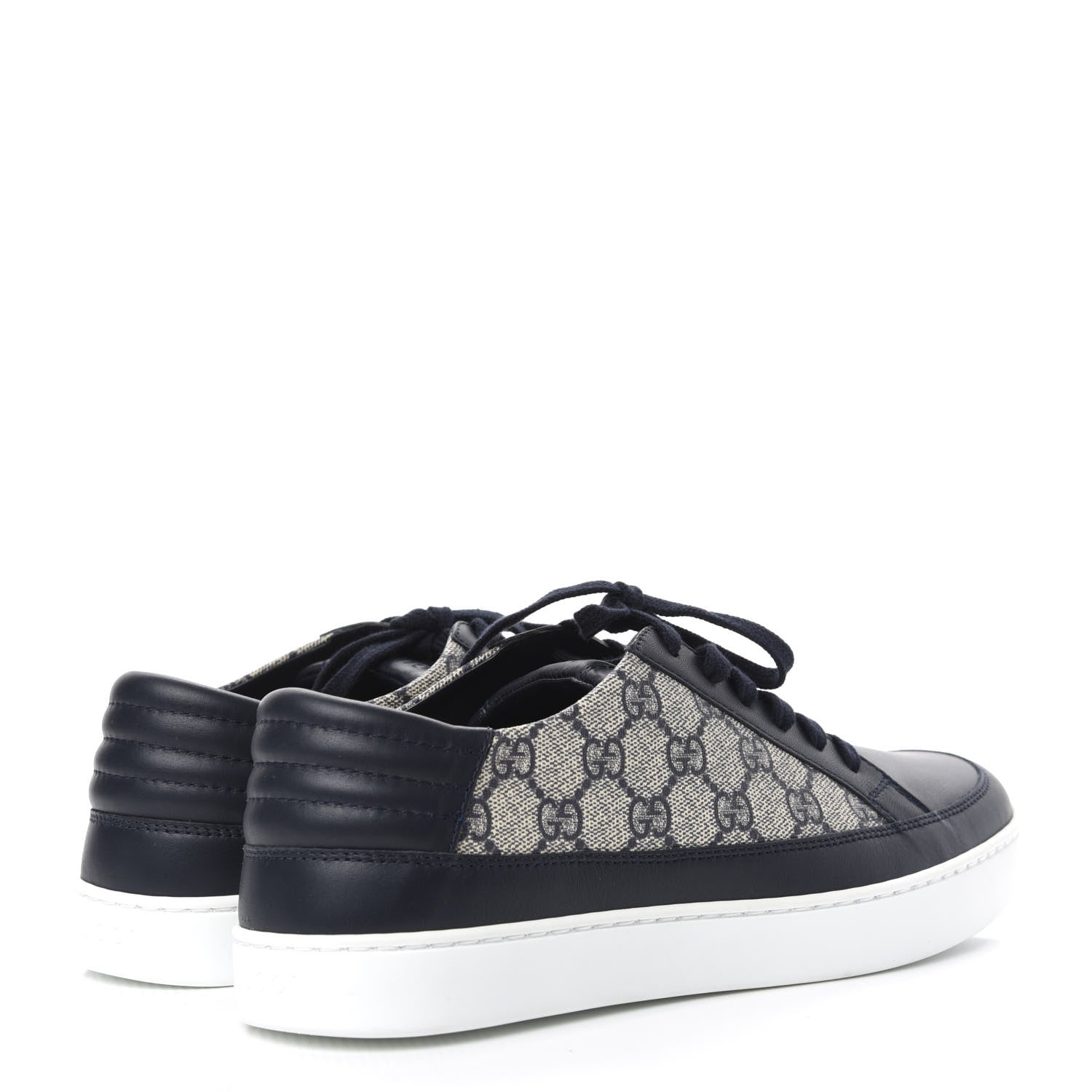 Gucci GG Supreme Monogram Calfskin Mens Low Top Sneakers 9.5 Blue Beige 4 of 11